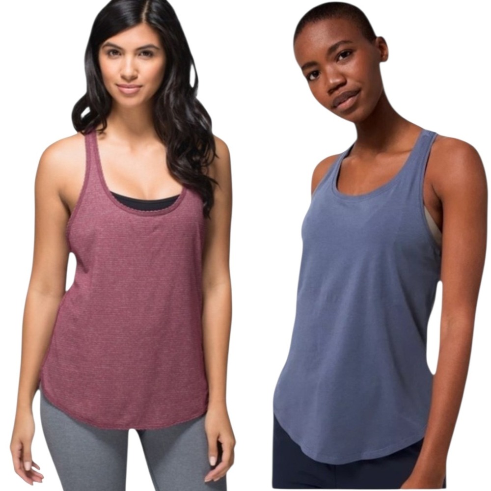 Lululemon racerback tank tops Yoga Hip Length Size 8 Love Tank EUC